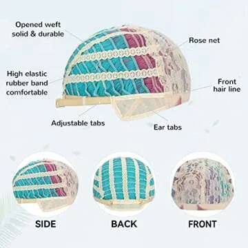 TopWigy Multicolor Curly Wig Synthetic Colorful Wig for Halloween Costume Cosplay Party 14 Inches Mermaid Wigs for Women and Girls