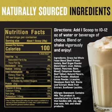 The Fittest Whole Feast Beef Protein Powder - Butter Vanilla - Nose to Tail Carnivore Blend Including Liver, Colostrum and Whole Bone - BCAAs - 14g Collagen - 21g Total Protein