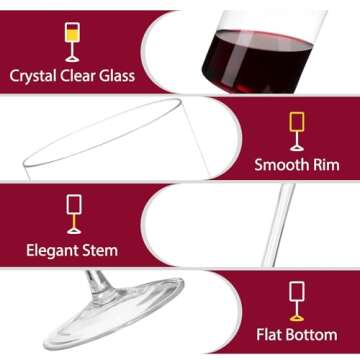 Moretoes 14oz Wine Glasses Set of 2 for All Occasions