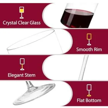 Moretoes 14oz Wine Glasses Set of 2 for All Occasions