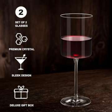 Moretoes 14oz Wine Glasses Set of 2 for All Occasions