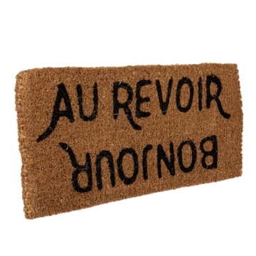 Charming Bonjour/Au Revoir Coir Doormat for Your Home