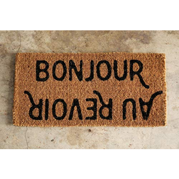 Charming Bonjour/Au Revoir Coir Doormat for Your Home