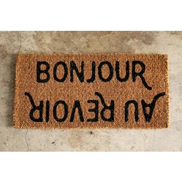 Charming Bonjour/Au Revoir Coir Doormat for Your Home