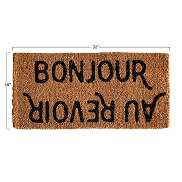 Charming Bonjour/Au Revoir Coir Doormat for Your Home
