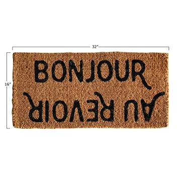 Charming Bonjour/Au Revoir Coir Doormat for Your Home