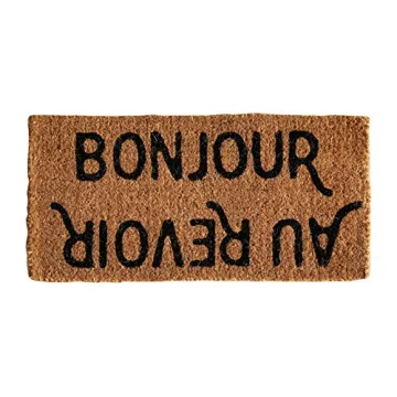 Charming Bonjour/Au Revoir Coir Doormat for Your Home