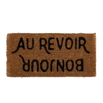 Charming Bonjour/Au Revoir Coir Doormat for Your Home