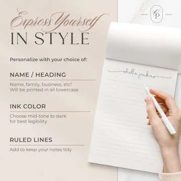Curio Press Personalized Stationery Notepads for Women