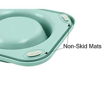 L.D.Dog Cat Food Bowls, Cat Bowls Non-Skid and Non-Spill Silicone Pads with PP Stand, Removable Stainless Steel Food and Water Dishes for Cats, Small Size Dogs