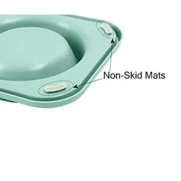 L.D.Dog Cat Food Bowls, Cat Bowls Non-Skid and Non-Spill Silicone Pads with PP Stand, Removable Stainless Steel Food and Water Dishes for Cats, Small Size Dogs