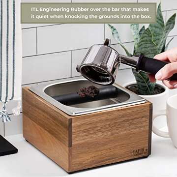 Large Capacity Non-Slip Knock Box for Espresso Grounds