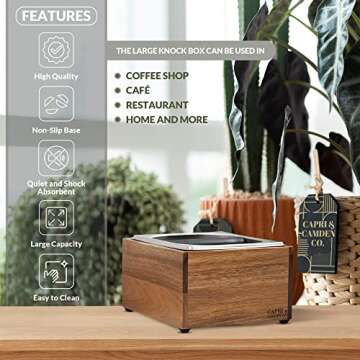 Large Capacity Non-Slip Knock Box for Espresso Grounds