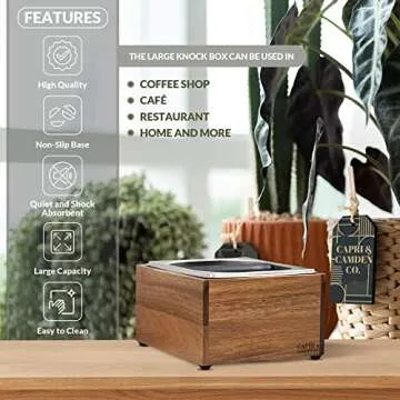 Large Capacity Non-Slip Knock Box for Espresso Grounds