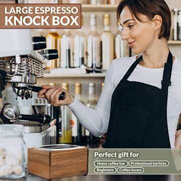 Large Capacity Non-Slip Knock Box for Espresso Grounds