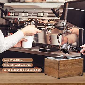 Large Capacity Non-Slip Knock Box for Espresso Grounds