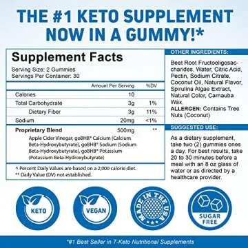 Herbtonics Keto Apple Cider Vinegar Gummies | Digestion & Detox | GLP-1 Support | Sugar Free BHB Advanced Formula for Keto Support - Raw ACV with The Mother - 60 Vegan ACV Gummies