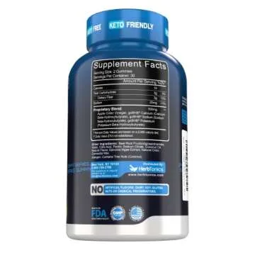 Herbtonics Keto Apple Cider Vinegar Gummies | Digestion & Detox | GLP-1 Support | Sugar Free BHB Advanced Formula for Keto Support - Raw ACV with The Mother - 60 Vegan ACV Gummies