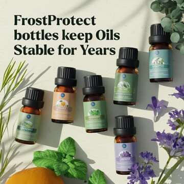 Essential Oils Set - 10pc Aromatherapy Oil in Portable Bag - Diffusers, Humidifiers, Yoga Room, Massages, Candle Making, Soaps - Peppermint, Tea Tree, Lavender, Eucalyptus, Lemongrass (10mL)