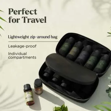 Essential Oils Set - 10pc Aromatherapy in Travel Bag