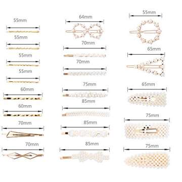 Milacolato 20 Pcs Pearl Hair Clips Artificial Pearl Hair Pins for Women Elegant Handmade Fashion Hai...