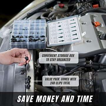 SunplusTrade 240 Pcs Bumper Retainer Clips Kit