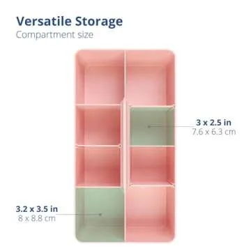 BLUE GINKGO Stackable Organizer Caddy – Korean-Made Portable Tote for Bathroom, Office, Crafts, or School Supplies (Long Rectangle, Pink)