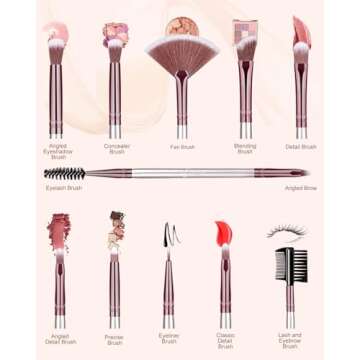 Makeup Brushes Makeup Brush Set, BESTOPE PRO Makeup Brushes Kit, 16Pcs Professional Makeup Brush Set for Eye and Face, Foundation Powder Concealers Blush Eyeshadow Brush Make UP Brushes Kit Champagne