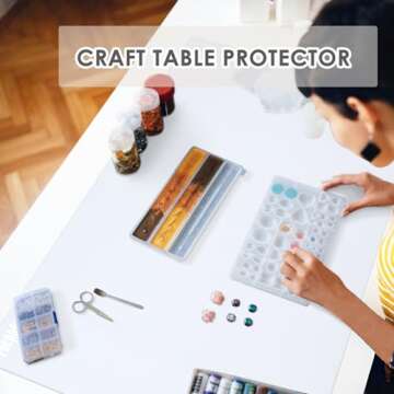 31.5" x 23.6" Extra Large Silicone Mat for Resin Casting, Epoxy and Crafts, Nonstick Silicone Sheet for Jewelry Casting Molds, Clear Countertop Protector Mat Heat Resistant Placemats by Foepoge