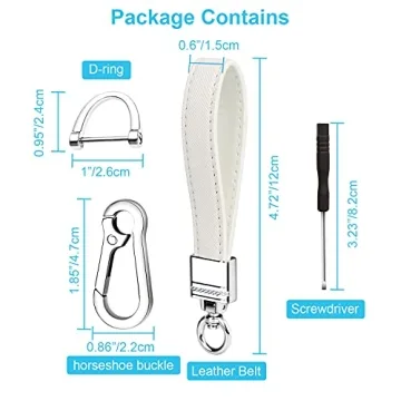 QBUC Leather Car Keychain Durable Stylish Anti-Lost