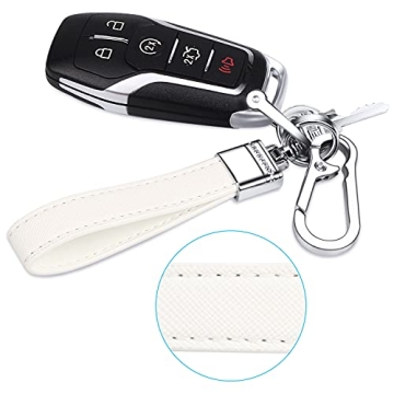 QBUC Leather Car Keychain Durable Stylish Anti-Lost