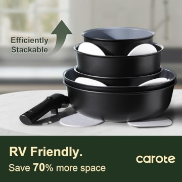 CAROTE 17PCS Non Stick Ceramic Cookware Set for Healthy Cooking