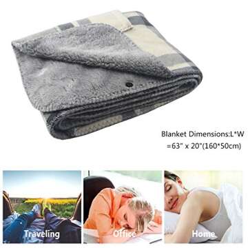 forestfish Wearable Flannel Blanket with Pockets, Cozy Soft Plaid Throws Blanket for Lap Bed Sofa Office Airplane Travel