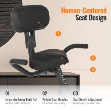 Folding Exercise Bike Stationary Bike Recumbent Exercise bike with 10 Level Adjustable Magentic Resistance and Arm Resistance Band LCD Display Support Backrest Wide Seat 300LB Capacity for Home Workout