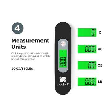 pack all 110 Lbs Luggage Scale, Digital Handheld Luggage Scale, Baggage Scale, Travel Weight Scale f...