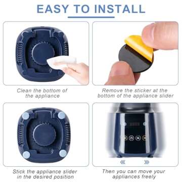 1 inch 24PCS Furniture Sliders for Carpet,Chair Legs Floors Protectors,Kitchen Appliance Sliders, Self Adhesive Small Appliance Slider for Counter, for Most Countertop Coffee Makers,Kitchen Aid