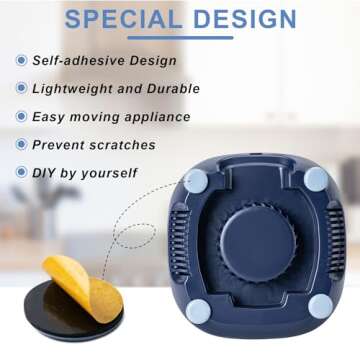 1 inch 24PCS Furniture Sliders for Carpet,Chair Legs Floors Protectors,Kitchen Appliance Sliders, Self Adhesive Small Appliance Slider for Counter, for Most Countertop Coffee Makers,Kitchen Aid