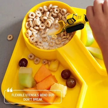 Dinneractive Utensil Set for Kids with Construction Theme