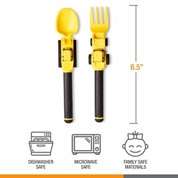 Dinneractive Utensil Set for Kids with Construction Theme
