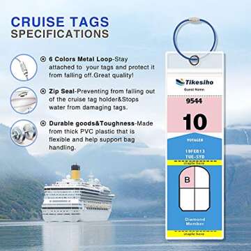 Vibrant Cruise Luggage Tags - 12 Pack for Easy Travel