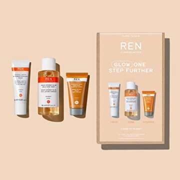 REN Clean Skincare - Glow One Step Further Radiance Kit - 3-Step Radiance Starter Routine to Brighte...