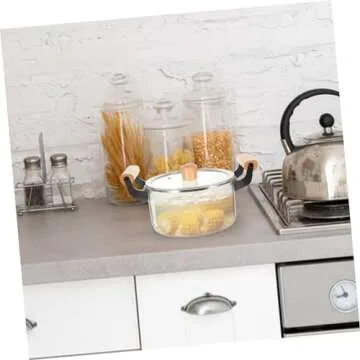 BESPORTBLE Glass Saucepan with Cover 2. 5 Cooking Pot with Cover Nonstick Soup Pot Sauce Pan for Soup Pasta Noodle Food Transparent