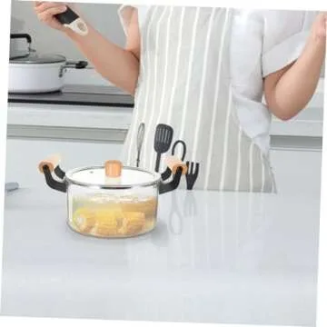 BESPORTBLE Glass Saucepan with Cover 2. 5 Cooking Pot with Cover Nonstick Soup Pot Sauce Pan for Soup Pasta Noodle Food Transparent