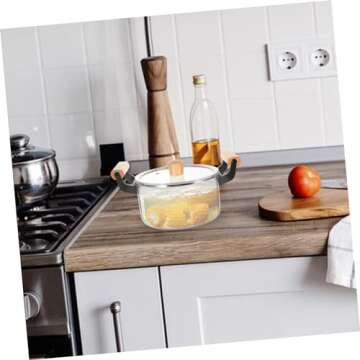 BESPORTBLE Glass Saucepan with Cover 2. 5 Cooking Pot with Cover Nonstick Soup Pot Sauce Pan for Soup Pasta Noodle Food Transparent