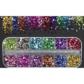 Chunmeng 12 Grid Punk Nail Charms for DIY Art