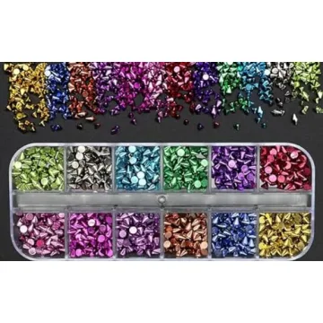 Chunmeng 12 Grid Punk Nail Charms for DIY Art