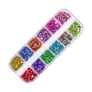 Chunmeng 12 Grid Punk Nail Charms for DIY Art