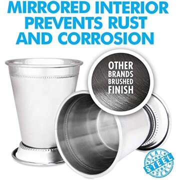 Mint Julep Cups Durable Stainless Steel Cocktail Glasses