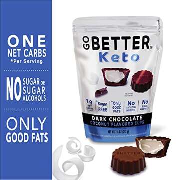 GO BETTER Keto Cups | 1 Net Carb, Gluten Free, No Sugar, No Artificial Sweeteners, Keto Chocolate (Coconut Butter, Small Bags)