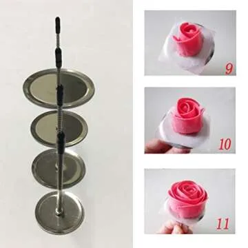gobaker Flower Nail Decorating Nails 4 Pcs/set, Stainless Steel Cake Cupcake Decor Tools for Icing Flowers Making